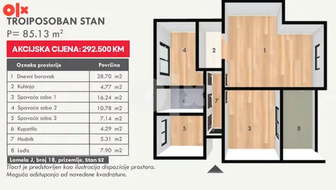 Stanovi/Stan 77,63m2 - Vrtovi Sunca/Centar Sarajevo 19